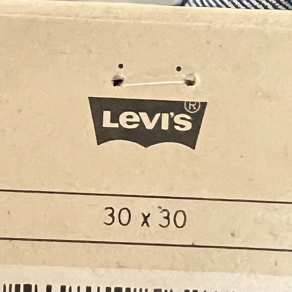 Levi's Women's Middy Straight Geometric Blue White Denim Jeans 30x30 Cotton NWT - Picture 5 of 14